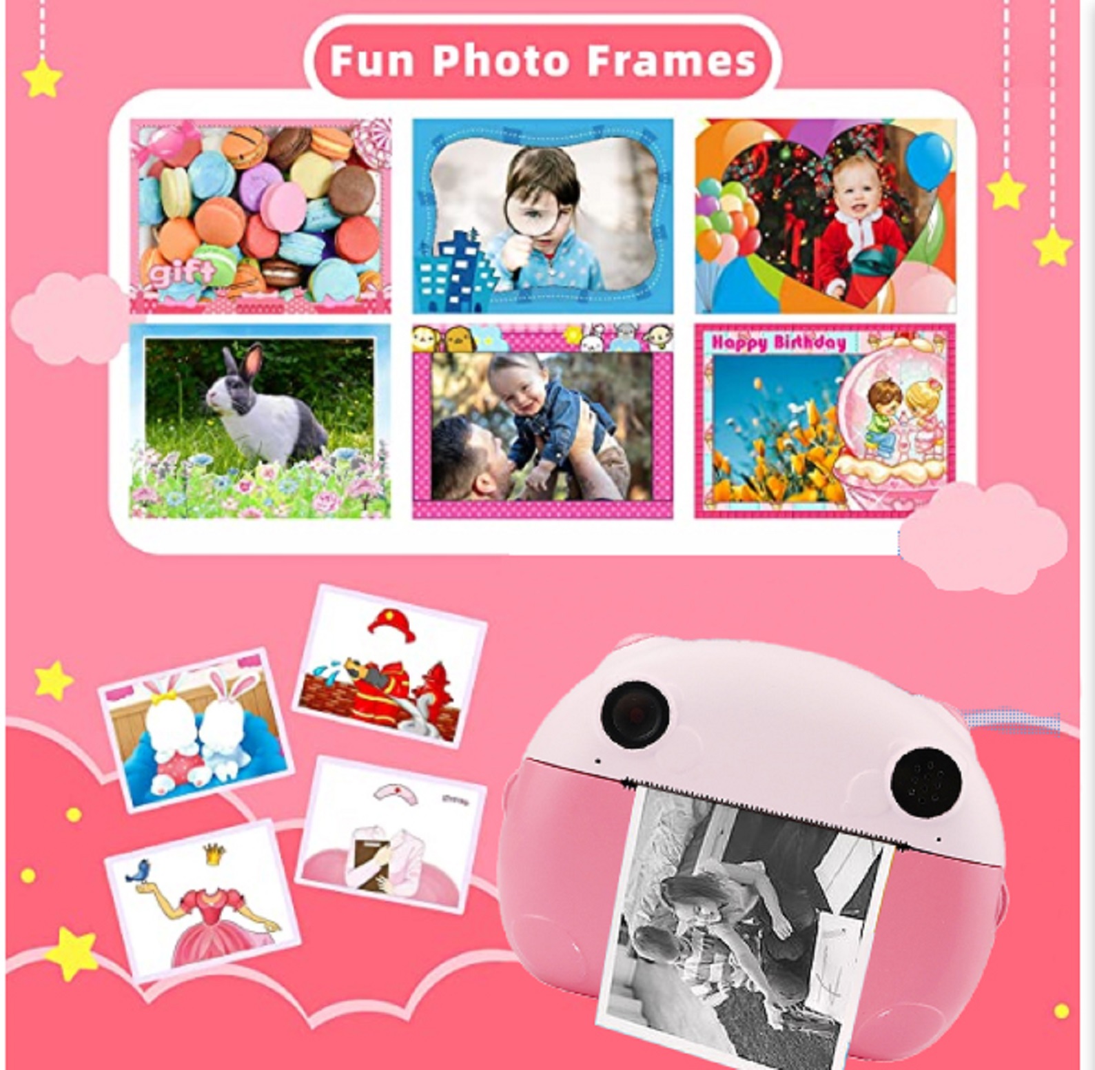 New Educational Toy Smart Children's Camera Photo Thermal Print Camera Hd Digital Video Camera Birthday Gift - Image 7