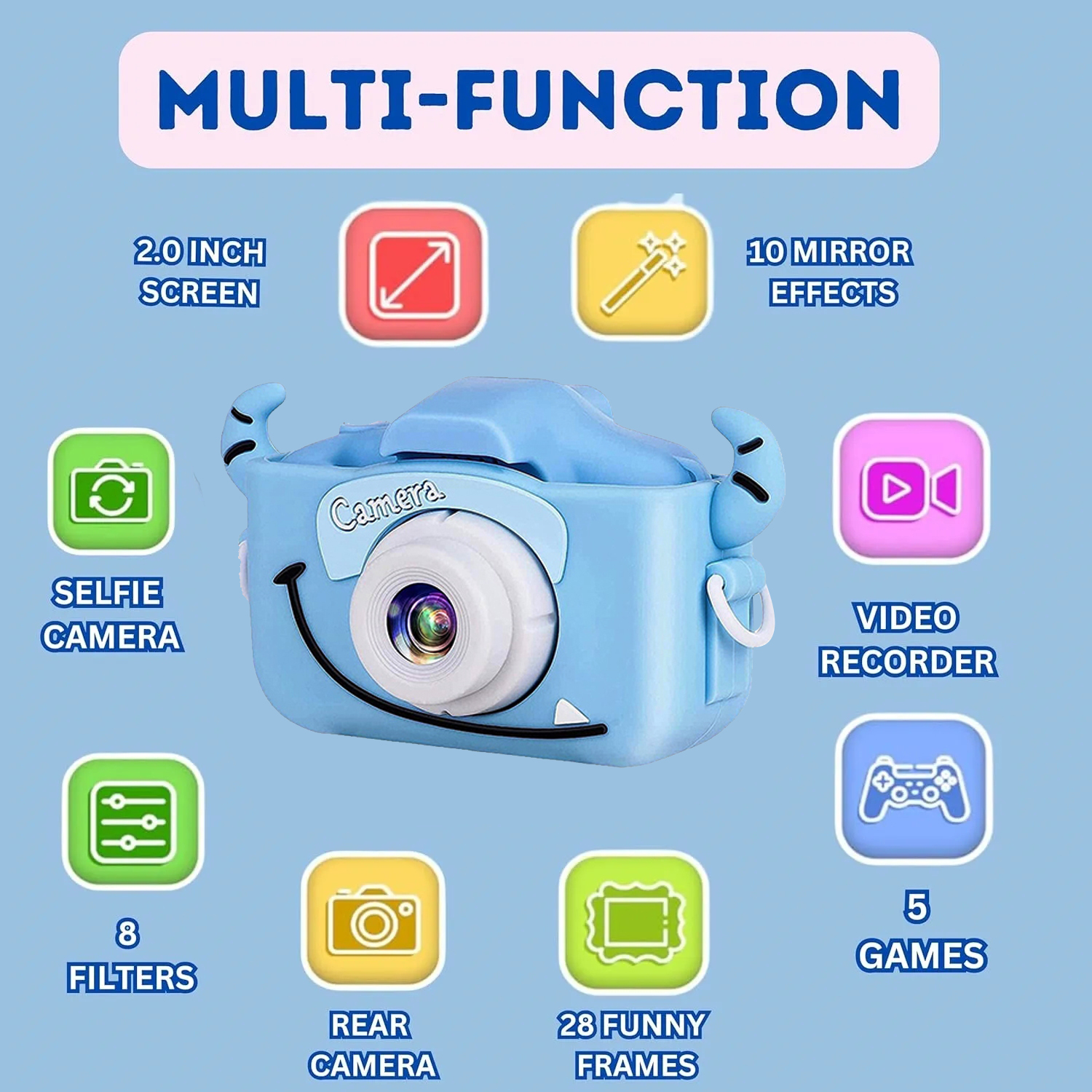 Small Cute Kids Digital Camcorder 1080P 4800W Video Toys Toddler Cow Child Camera for Christmas Birthday Gifts - Image 4