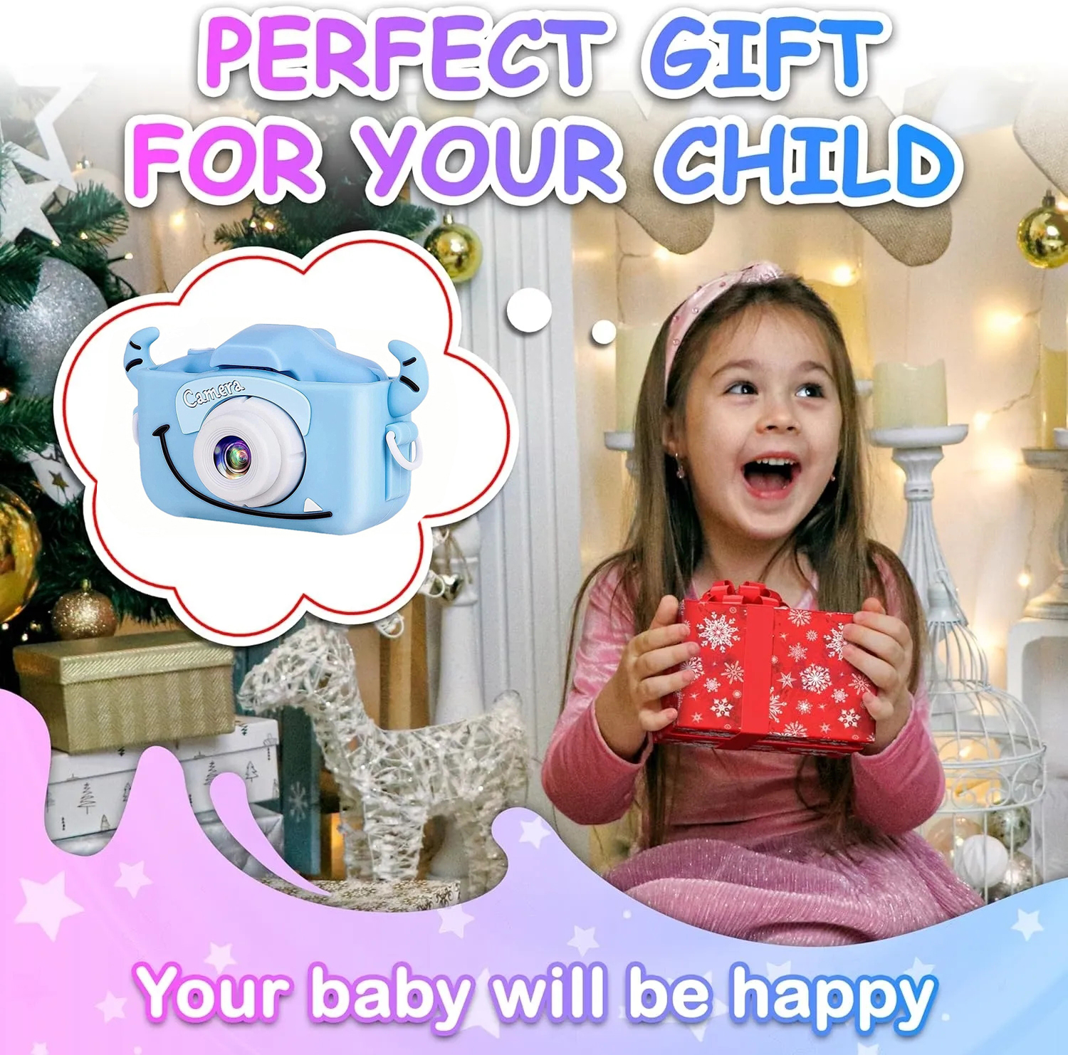 Small Cute Kids Digital Camcorder 1080P 4800W Video Toys Toddler Cow Child Camera for Christmas Birthday Gifts - Image 5