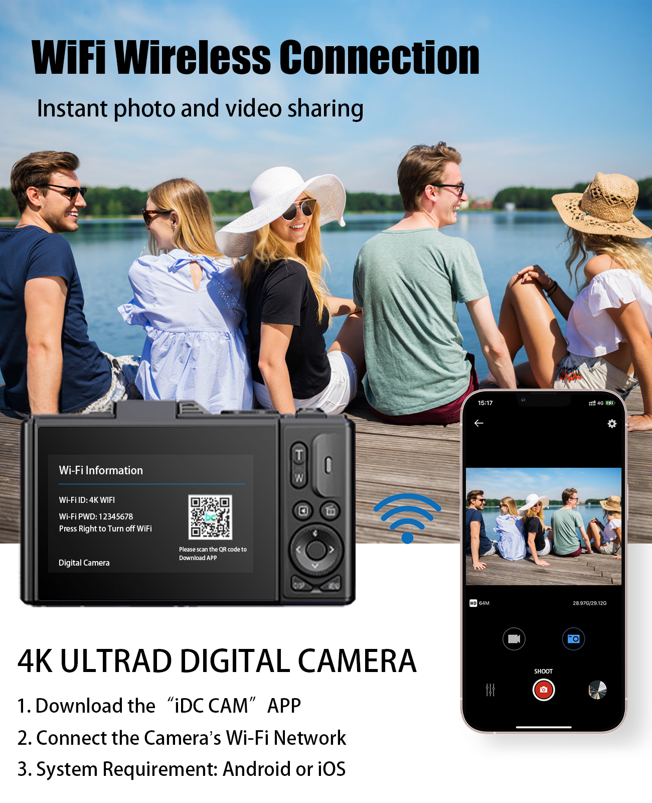 High quality 2.8-inch Ultra HD 4K 18X Zoom 1150mAh 1080P WIFI Video Flip Screen Selfies Retro Digital camera - Image 6