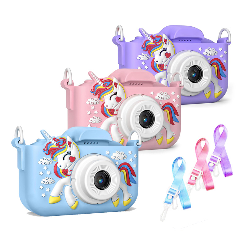 Hiclick Toys Unicorn Kids Camera Toys for Children 3 to 6 HD Video Dual Lens Selfie Camera Great Christmas Birthday Gift for Boy Girls