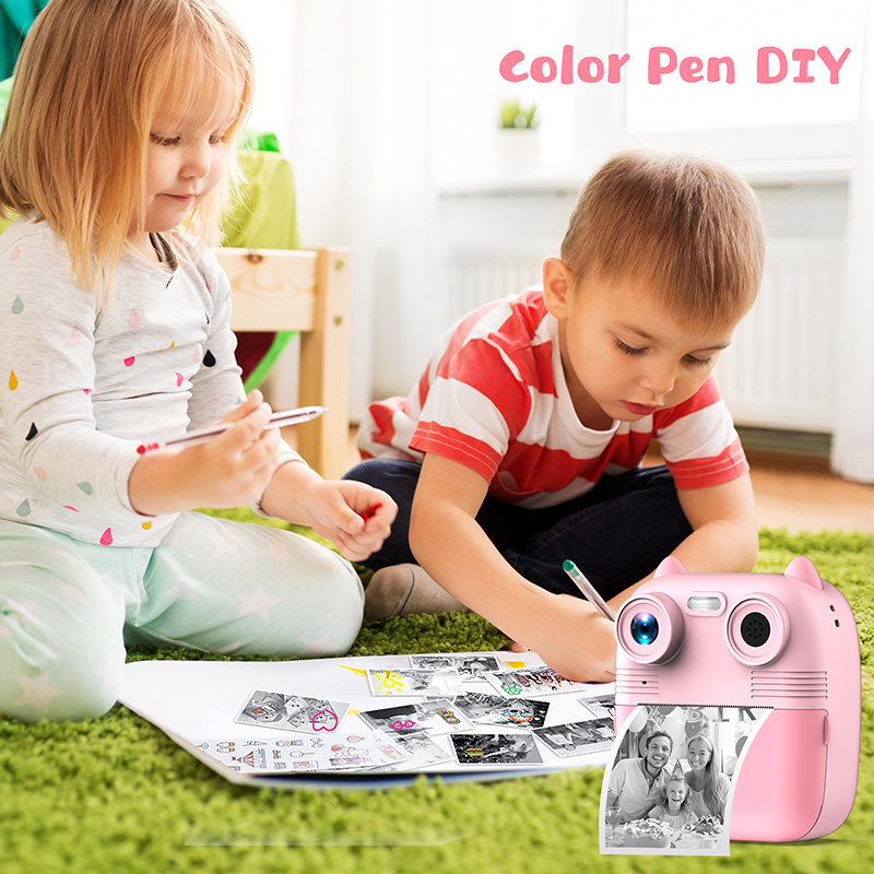 1080P HD 2.8 Inch Screen Kids Cat Instant Print Camera Children Mini Thermal Printer Baby Toys and Gifts Digital Video Camera - Image 7