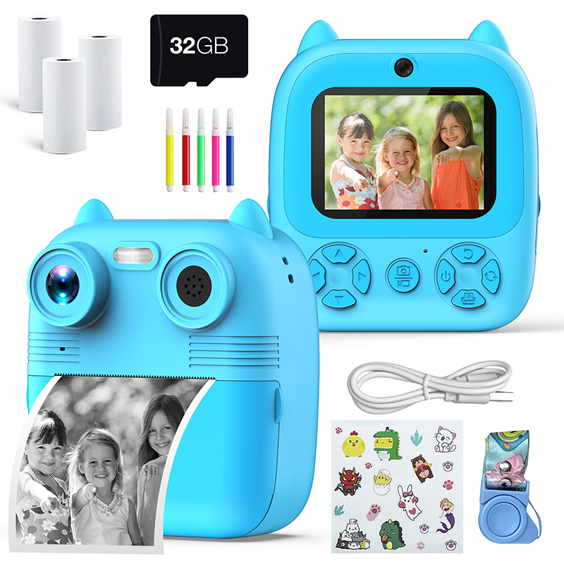1080P HD 2.8 Inch Screen Kids Cat Instant Print Camera Children Mini Thermal Printer Baby Toys and Gifts Digital Video Camera - Image 5